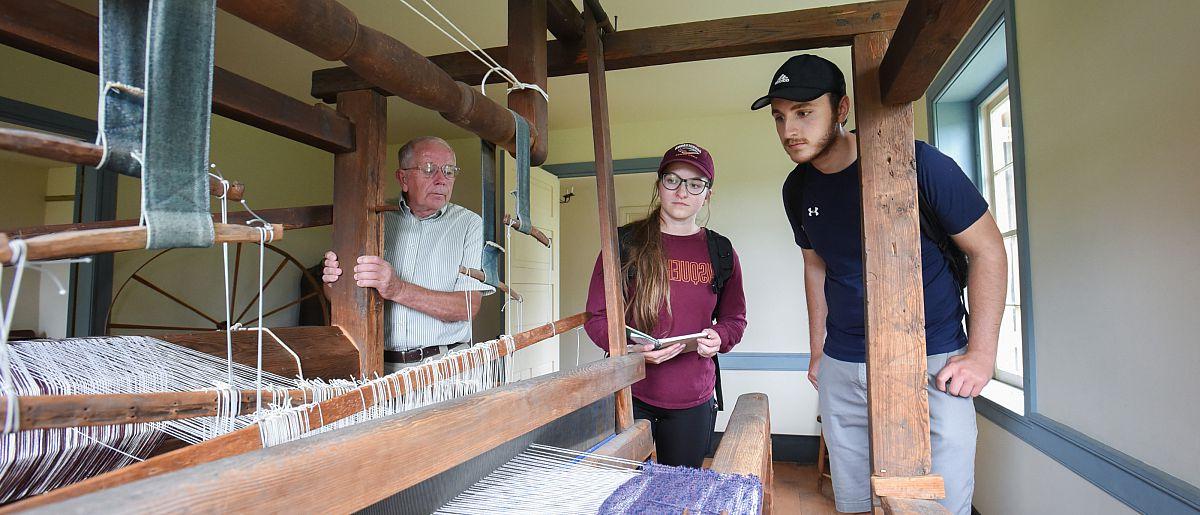 Image of Susquehanna students learning about history during a summer research project. 
